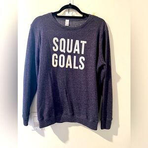 Body Rags Navy 'Squat Goals' Sweatshirt Sz. M *EUC* MSRP: $60+tax
